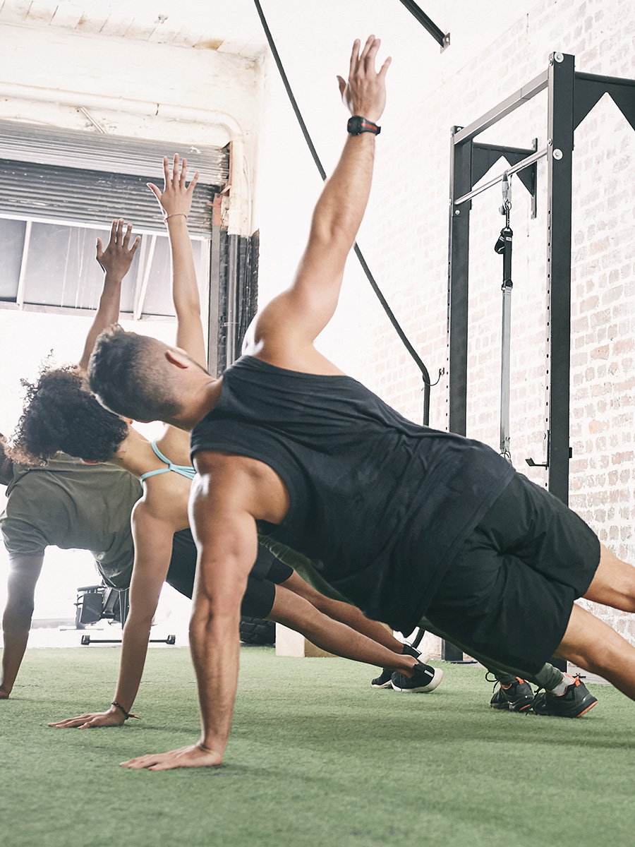 Group of people doing yoga