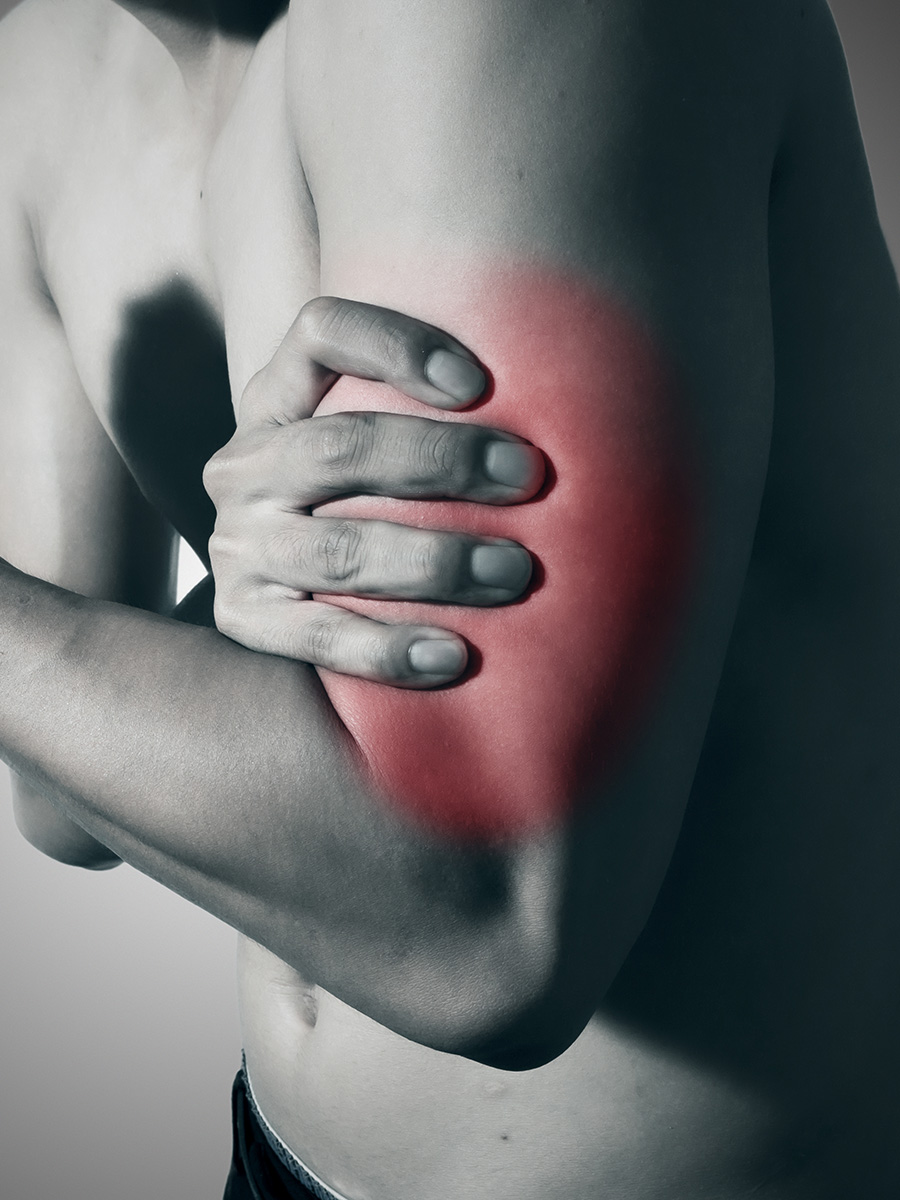 Man with pain in his bicep