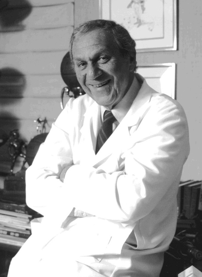 Doctor in white lab coat